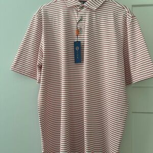 NWT Stitch Broome Stripe Polo in Cherry